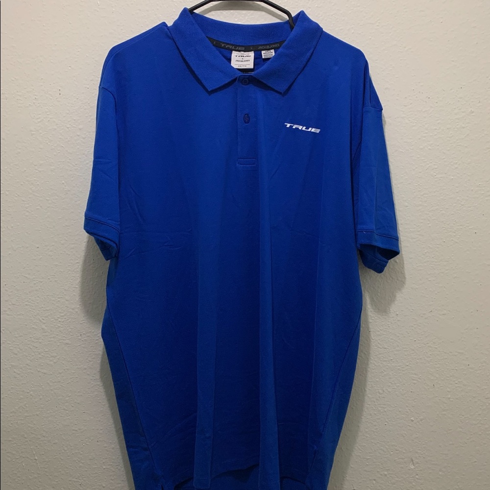 Blue athletic polo